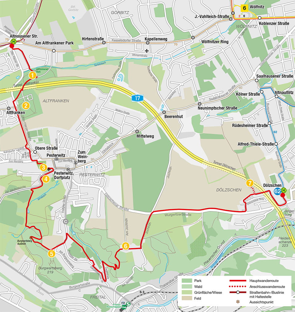 Karte der Route